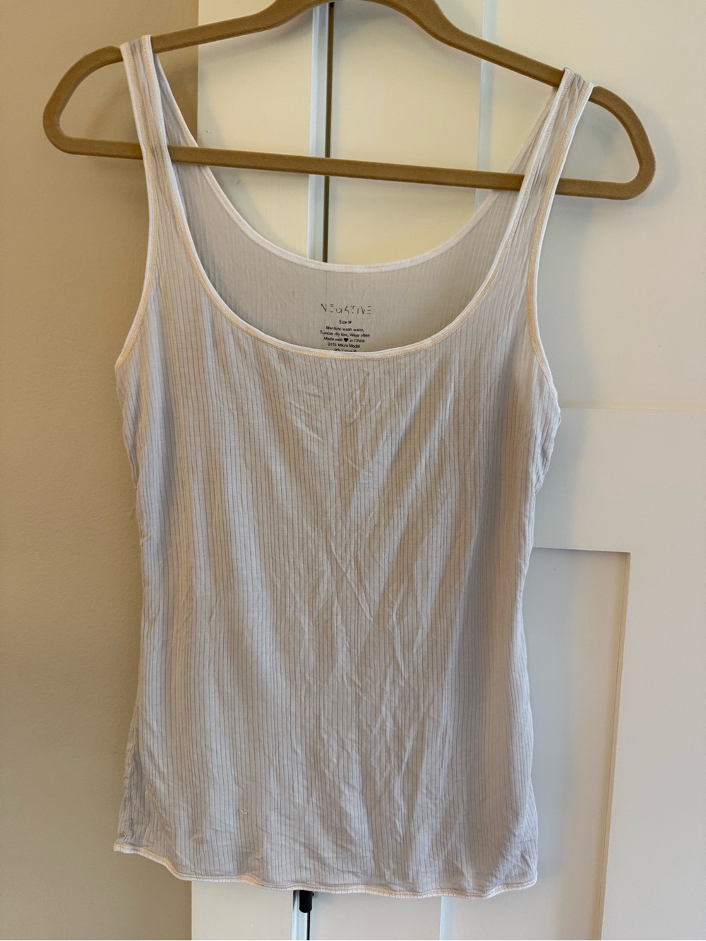 NEGATIVE Underwear Whipped A Top Tank in Moon (Light Silver Gray) Size 2 Medium - Picture 2 of 5